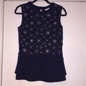 Anthropologie Weston Navy Star Peplum